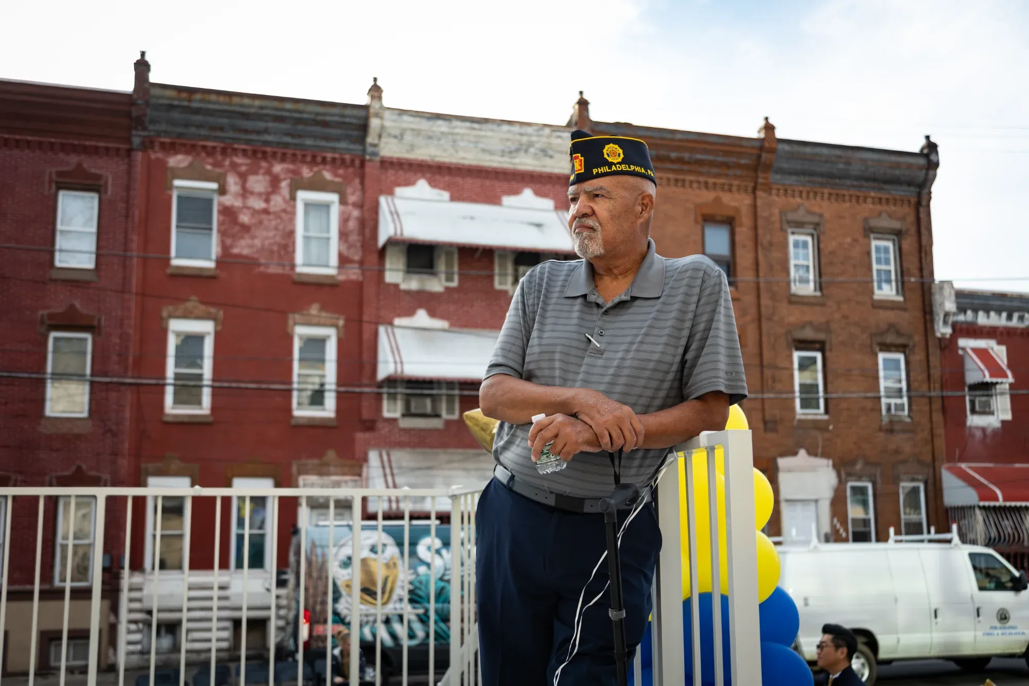 Veteran stands proudly at ceremony