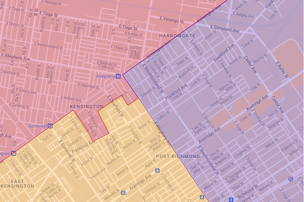 Do you live near Kensington & Allegheny? You may have a different city