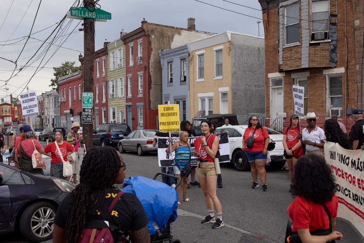 A year after Eddie Irizarry’s death, dozens gather in Kensington to advocate for police accountability